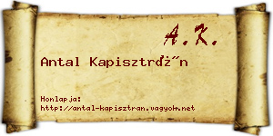 Antal Kapisztrán névjegykártya