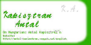 kapisztran antal business card